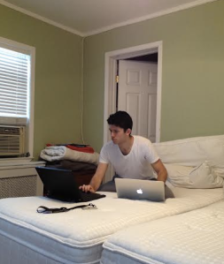 Me working from my bedroom a.k.a prisoner in my own room 